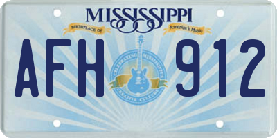 MS license plate AFH912