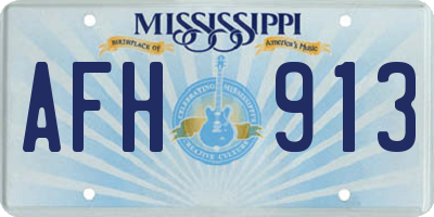 MS license plate AFH913