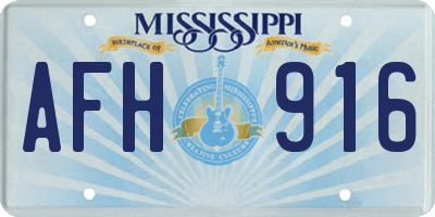 MS license plate AFH916