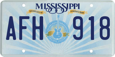 MS license plate AFH918