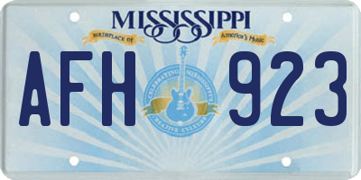 MS license plate AFH923