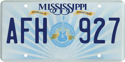 MS license plate AFH927