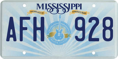 MS license plate AFH928