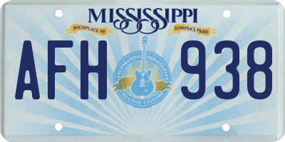 MS license plate AFH938