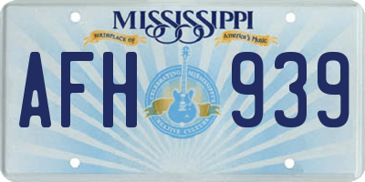 MS license plate AFH939