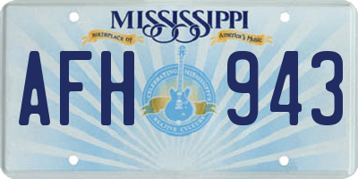 MS license plate AFH943