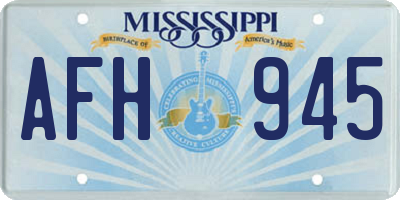 MS license plate AFH945