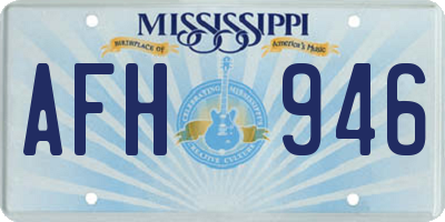 MS license plate AFH946