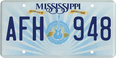 MS license plate AFH948