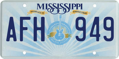 MS license plate AFH949