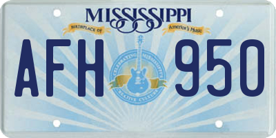 MS license plate AFH950