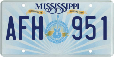 MS license plate AFH951