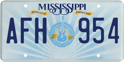 MS license plate AFH954