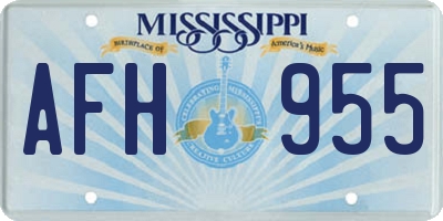 MS license plate AFH955
