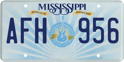 MS license plate AFH956