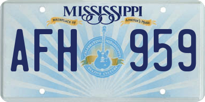MS license plate AFH959