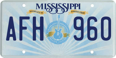 MS license plate AFH960