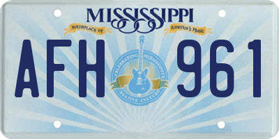 MS license plate AFH961