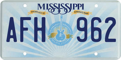 MS license plate AFH962