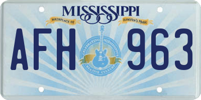 MS license plate AFH963