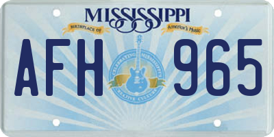 MS license plate AFH965