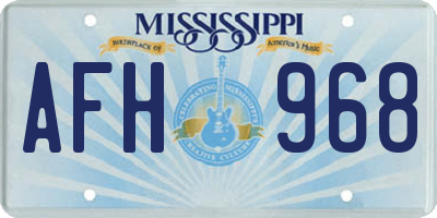 MS license plate AFH968