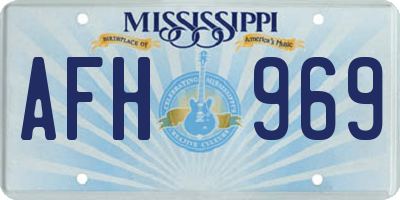 MS license plate AFH969