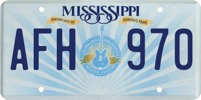 MS license plate AFH970