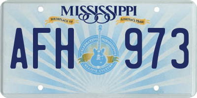 MS license plate AFH973