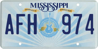 MS license plate AFH974