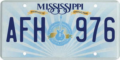 MS license plate AFH976