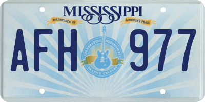 MS license plate AFH977