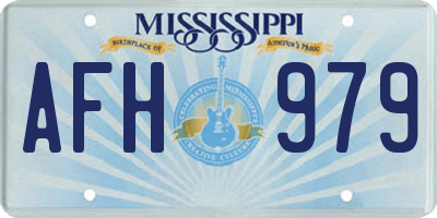 MS license plate AFH979