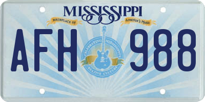 MS license plate AFH988
