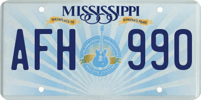 MS license plate AFH990