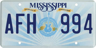 MS license plate AFH994