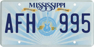 MS license plate AFH995