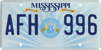 MS license plate AFH996