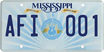 MS license plate AFI001