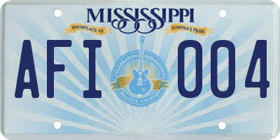 MS license plate AFI004