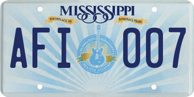 MS license plate AFI007