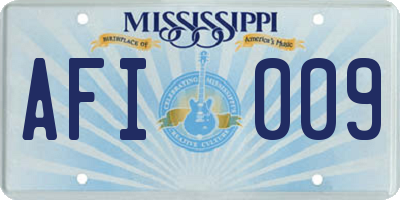 MS license plate AFI009