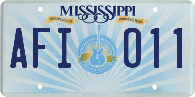 MS license plate AFI011