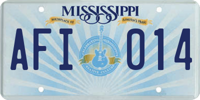 MS license plate AFI014