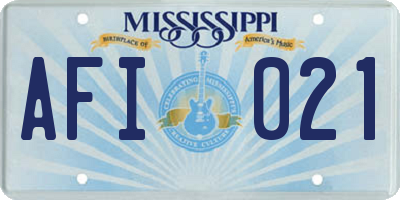 MS license plate AFI021