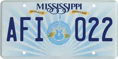 MS license plate AFI022