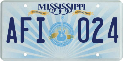 MS license plate AFI024