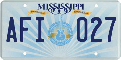 MS license plate AFI027