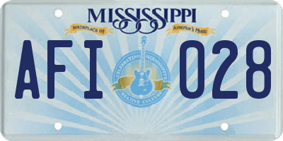 MS license plate AFI028