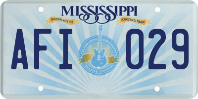 MS license plate AFI029